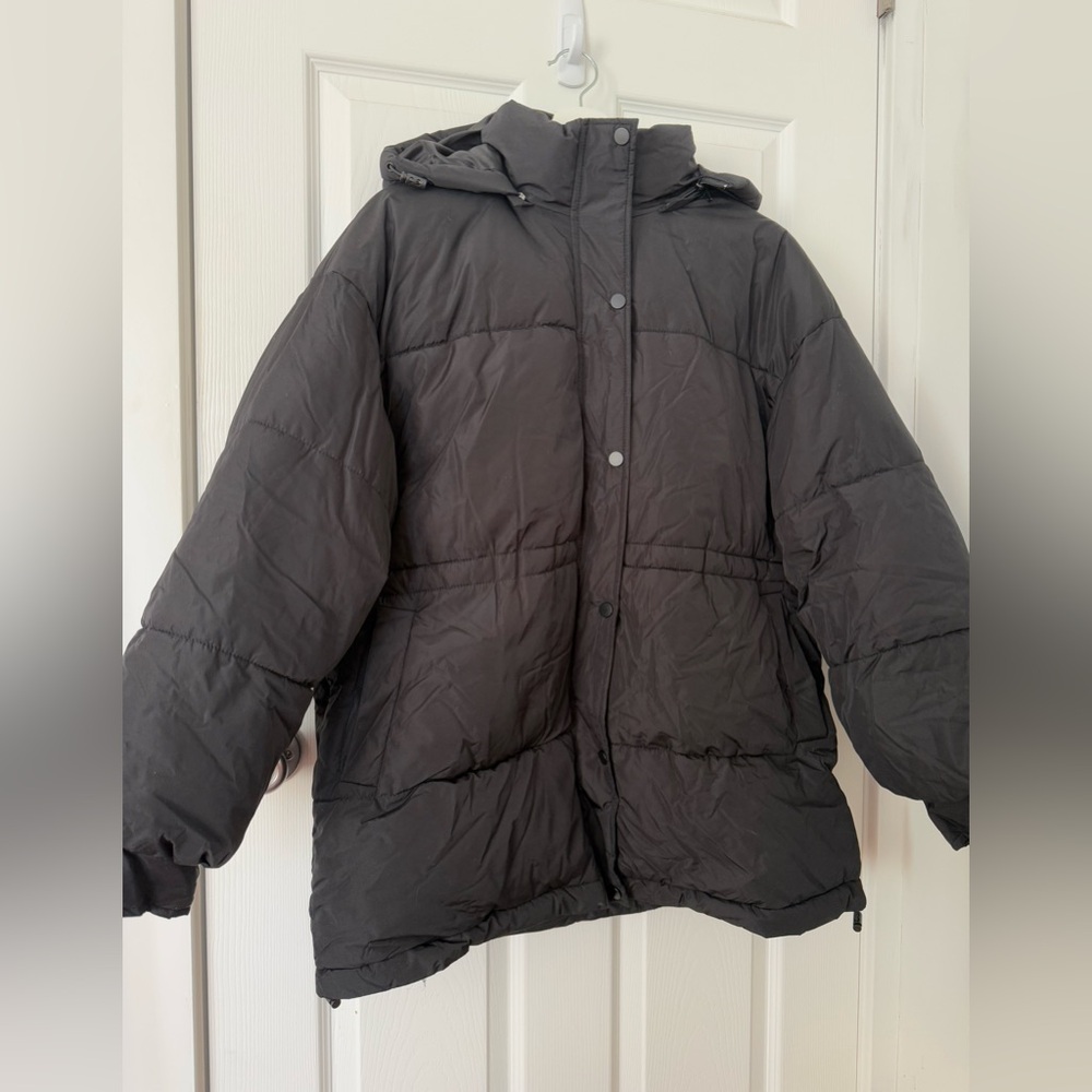 Black NAKD Fashion Puffer Coat with Hood - EU 35